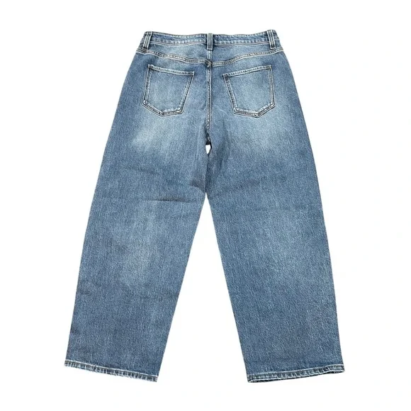 Quince Comfort Stretch Barrel Jeans Blue Organic High Rise Women's 31 32x28 - Picture 2 of 9